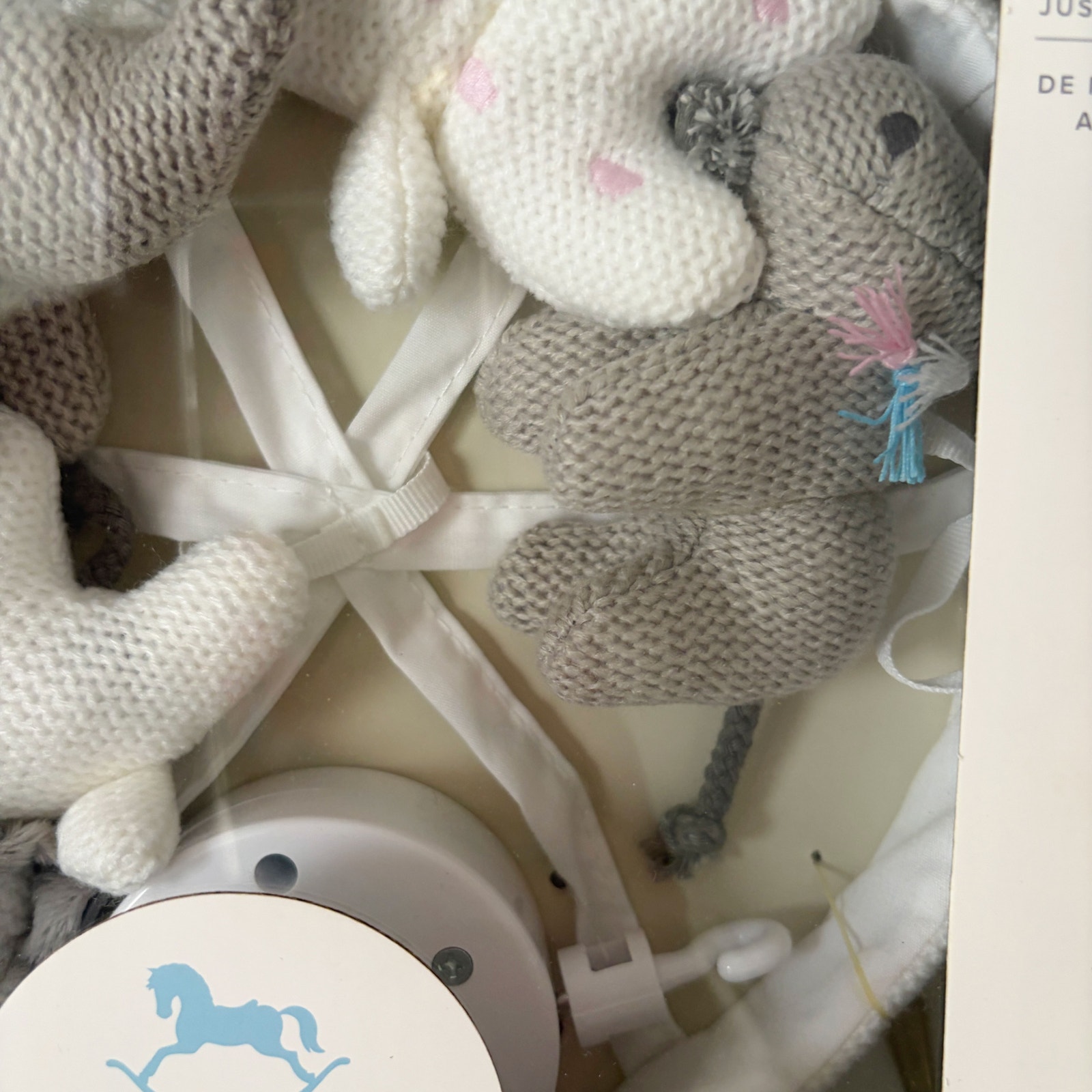 Pottery Barn Baby Knit Animal Friends Musical Crib Mobile White Nib Discontinued — image 8 of 8